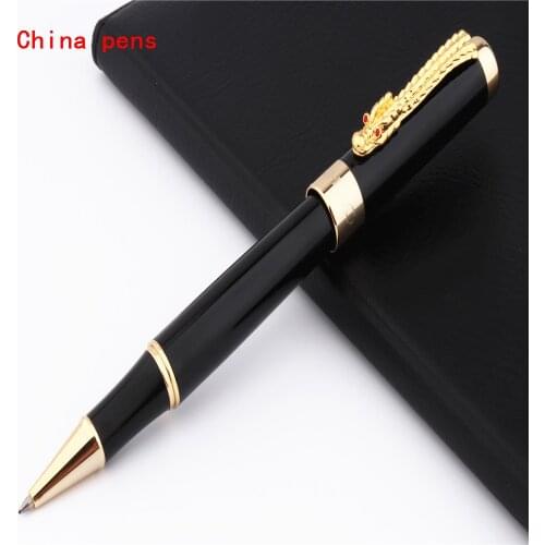 JINHAO 1200 Black Chinese Dragon dancing Business office Medium nib Rollerball Pen New