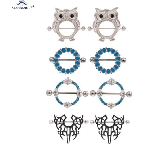 1Pair Gig Size New Arrival nipple rings piercing women Girl Stainless Steel Nipple Ring Tongue Bar Barbell Piercing Jewelry