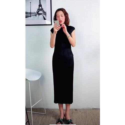 HOT SELLING Miyake fashion fold pure color twill skirt design waist skirt IN STOCK