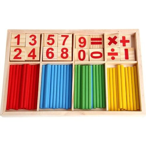 Math Manipulatives Wooden Counting Sticks Baby Kids Preschool Educational Toys Y4QA