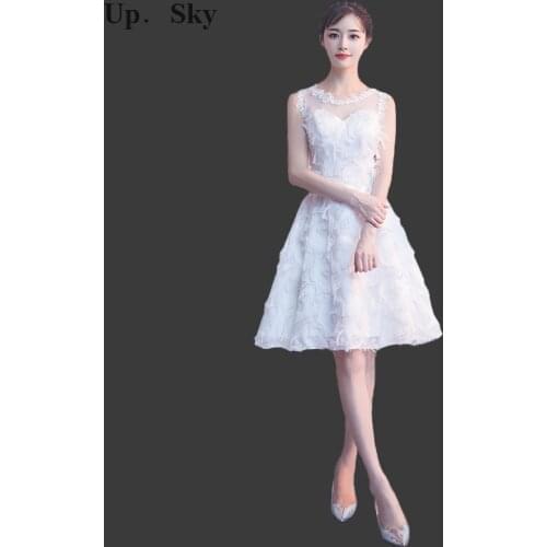 2018 new elegant short dress wedding sweetheart bridesmaid dress party dress