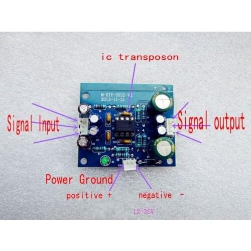 NE5532 OP-AMP Preamplifier Signal Amplification Board F Bluetooth Pre-amp DC 12V 24 module