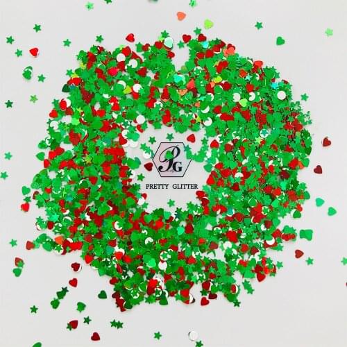 PrettyG 1 Box Star Dot Heart Shape Mixes Sequins for Resin DIY Making Art Craft Nail Makeup Decoration Accessories