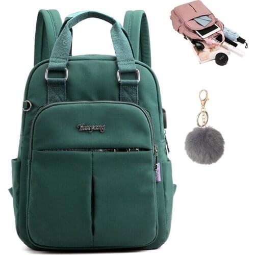 Girls USB Charge Travel Backpacks Women Casual Waterproof School Bags Large Capacity Back Pack Ladies Multi-Pocke Shoulder Bag
