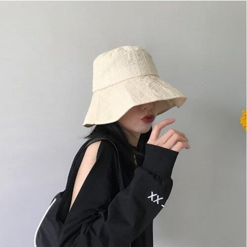 Tushu/daily Can ~ Retro Hook Flower Fisherman Hat Feminine Temperament Little Sister Summer Shading Joker Basin Hat Tide Hat