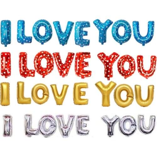 16 inch i love you letter balloon anniversary balloon proposal confession balloon wedding decoration aluminum film balloon set