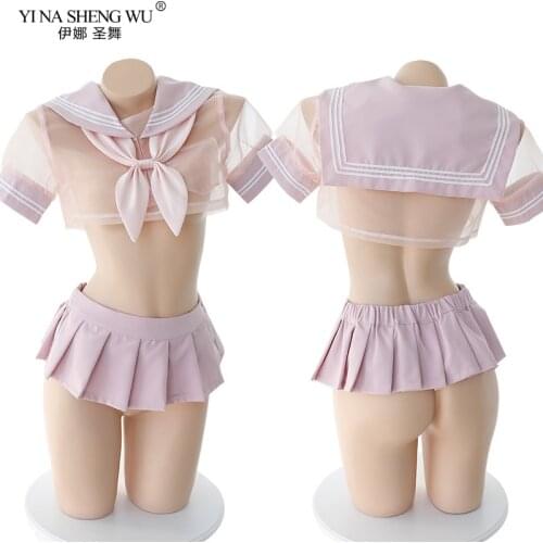 Japanese Anime School Girls Cosplay Costumes Cute&Sexy Pink Lingerie Set Sailor Uniform Girl Student Dress Mini Skirt Maid Suits