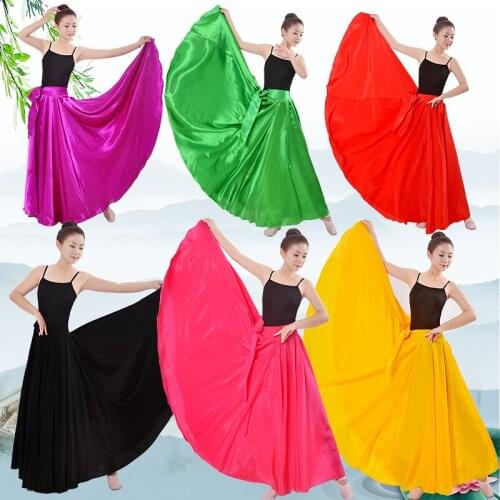 Big Hem 720 540 360 180 Gorgeous Red Full Maxi Silk Skirt Waistline A Line Candy Color Long Formal Style Skirts Women 85cm Long