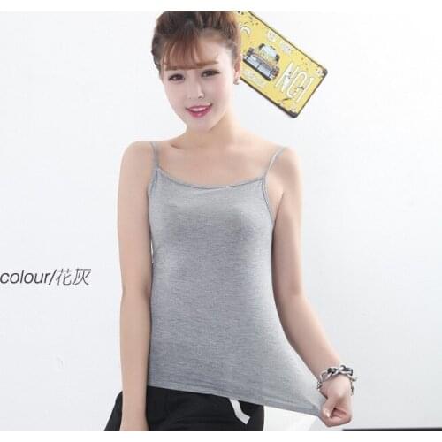 Women new soft and comfortable modal cotton vest female bottoming shirt solid color camis