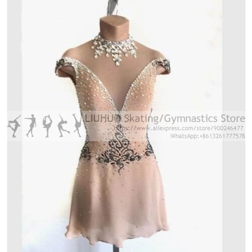 LIUHUO Ice Skating Dress Women ballet tutu dress latin wholesale exotic dancewear waltz pole dress feminine Exotic dancewear