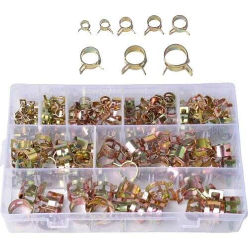 180Pcs Spring Clips Fuel Hose Line Clips Water Pipe Air Tube Silicone Vacuum Hose Clamp Fastener
