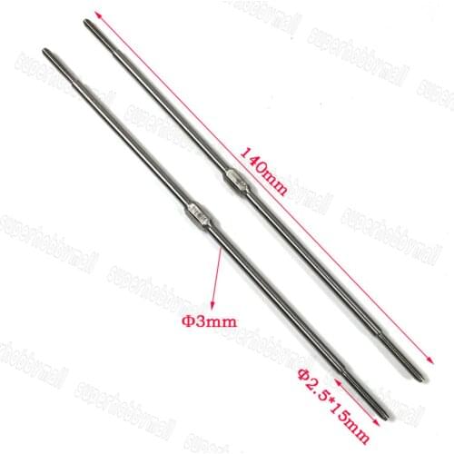 2pcs/lot D2.5mm L140mm Metal Push-pull Rods For RC Airplane Stable Connection Rod