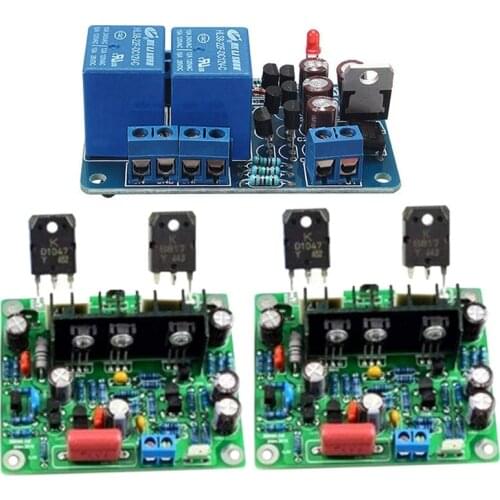 2Pcs Mx50 Se 100Wx2 Dual Channels Audio Power Amplifier Board Hifi Stereo Amplifiers Diy Kit & 1Pcs Speaker Protection Board Com