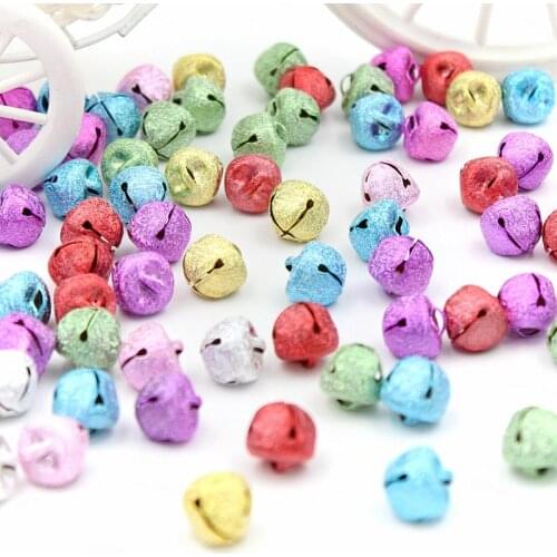 50pcs Mixed color Iron Loose Beads Bells Decoration Pendants Diy Handmade Christmas Craft Supplies