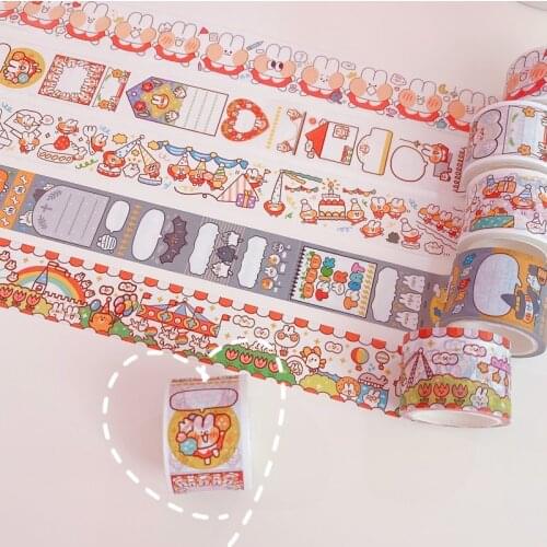 3cm Korea kawaii Bread Rabbit Decorative Washi Tape DIY Note Book Masking paper Tape Wall Decoration School Office Supply