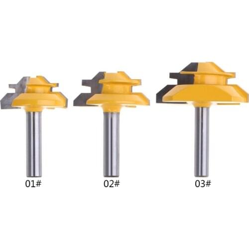 45 Degree Lock Miter Grade 8*1-1/2 3/8 8*2 Router Bit 8mm Shank Trimmer Drill Milling Cutter Wood Working Tool G32A