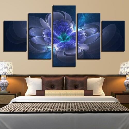 5 Panel Flower Landscape Wall Art Modular Picture Home Decoration Posters Frame Living Room Modern Painting Printed Canvas
