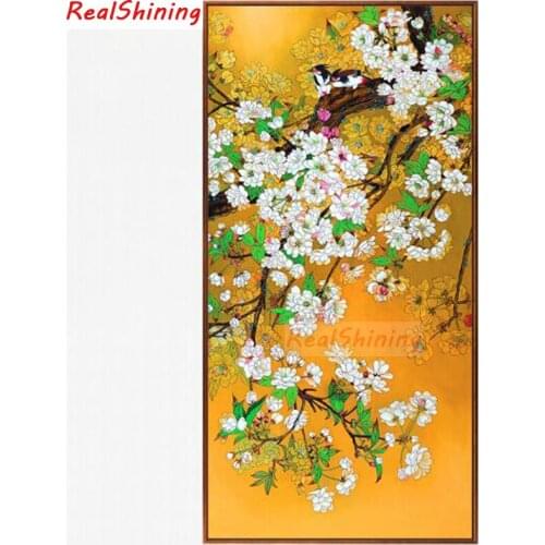 Large size 5D Diy Diamond Painting Cross Stitch full Square Diamond Embroidery Flowers and birds picture for room Decor H1920