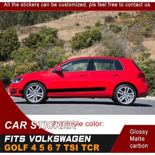 Car Decals Fit For VW Golf 4 5 6 7 TSI TCR Side Door Stripe Racing Sport Vinyl Graphic Cool Car Stickers Custom Stickers