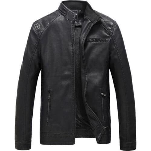 Brand Motorcycle Leather Jacket Men Autumn Winter PU Leather Jackets Mens Zipper Plus Velvet Warm 4XL 5XL Coat Jaqueta Masculina
