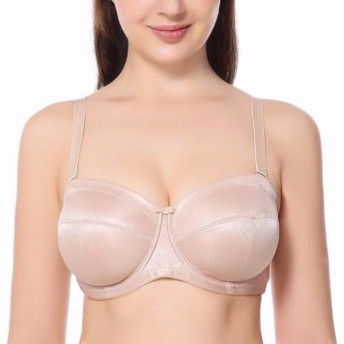 Drop Ship Multi-way Womens Strapless Full Coverage Underwire Non-padded Wedding Bra Lingerie 34 36 38 40 42 44 46 C D DD E F