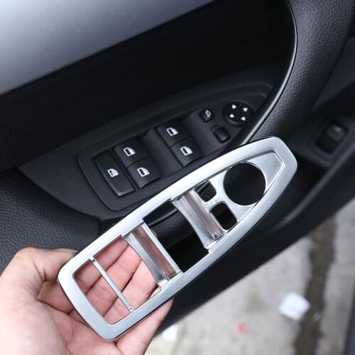 4pcs Window Lift Switch Frame Trim For BMW X1 F48 2016 2017 2018 ABS Chrome Accessories For BMW X2 F47 2018