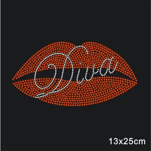 Custom Rhinestone Design Hotfix Rhinestones Heat Transfers For Clothes 10Pieces/lot Lip Rhinestone Crafts Garment Accessories