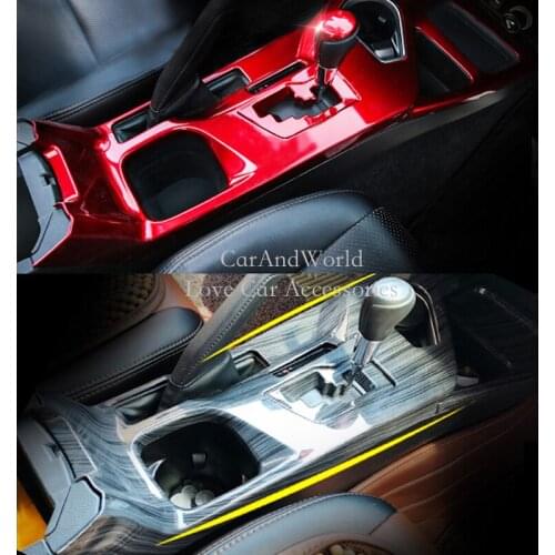 Interior Accessories For Toyota RAV4 RAV 4 2016-2018 LHD Central Overall Gear Shift Box Cover Water Cup Panel Trim Car-Styling