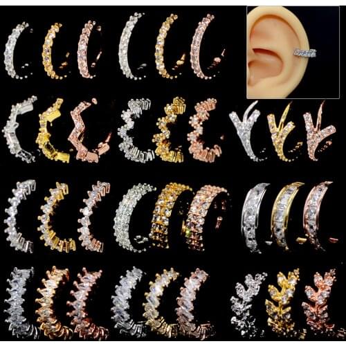 1 Piece Zircon Gem Septum Rings Pierced Piercing Septo Nose Ear Cartilage Tragus Helix Piercing Clicker Rings New Body Jewelry