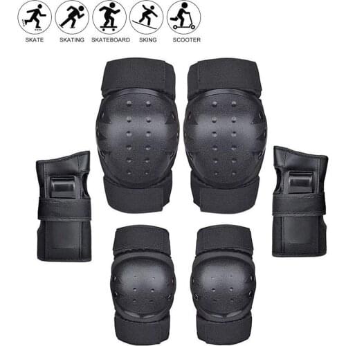 Elbow & Knee Pads Kit For Work Sports Motocycle Bike Tactical For Adult Protective Gear Set With Wrist Guards EVA Thicken Design