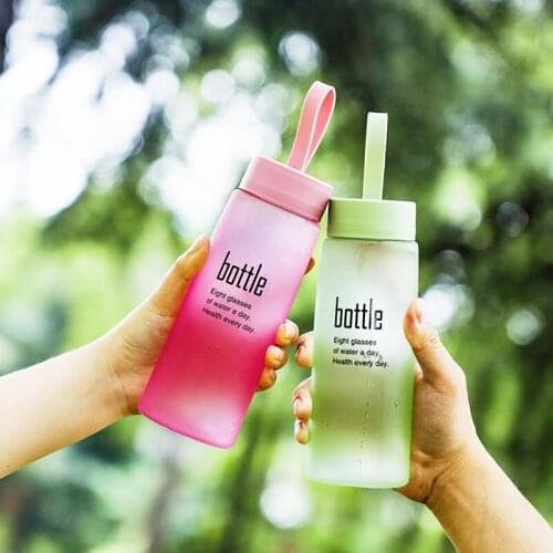 Creative Cute Water Bottle Double-layer with Rope Glass Water Bottle Gift Kitchen Items Portable Matte Water Cup Eco Friendly