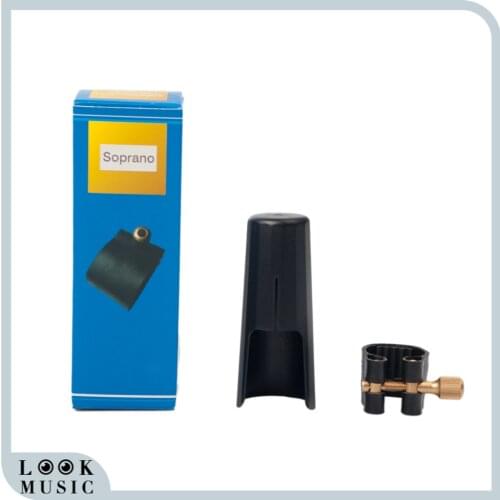 Soprano Saxophone Ligature Fastener With Plastic Cap Soprano MTP Saxophone Mouthpiece Ligature And Cap Sax Leather Buckle Clamp