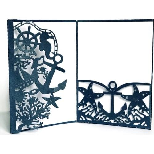 SHINECRAFT Ocean Border Invitation Metal Cutting Dies for Scrapbooking and Card Making Craft 2021 New die cuts