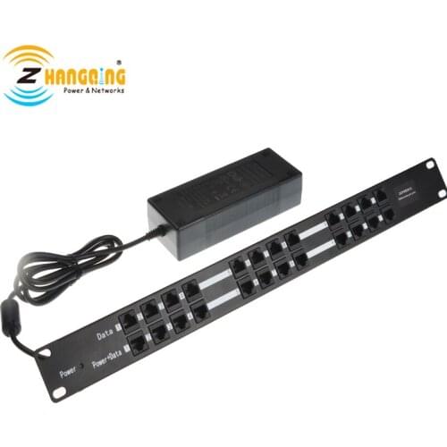 Multi-port PoE Injector Security Passive PoE Injector 12 Port Including 24V 120W Power Adapter, Mode B( Operation) for MikroTik