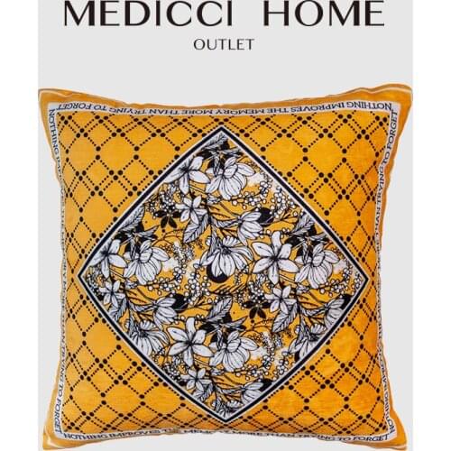 Medicci Home Outdoor Cushion Cover American Style Spring Yellow Bloom Garden Chenille Waterproof Throw Pillow Case 45x45cm