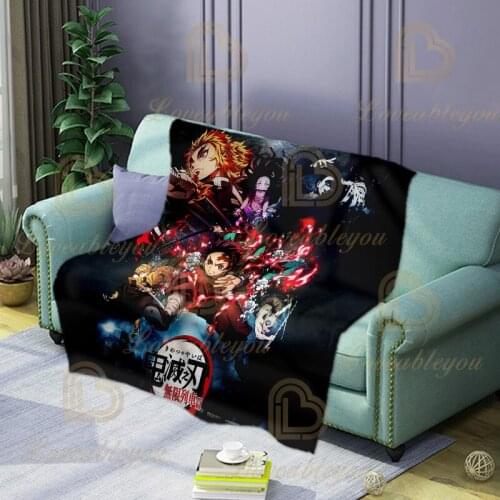 New 3D Printed Blanket Anime Figure Flannel Blanket for Beds Cartoon Throw Bedspread Sofa Gift for Kids Adult Cute Quilt