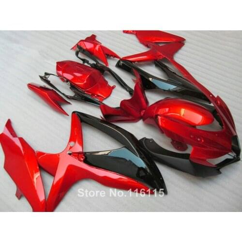 Fairing kit for SUZUKI K8 K9 GSXR 600 700 2008 2009 2010 motorcycle parts GSXR600 GSXR750 08 09 10 black red fairings 62-6
