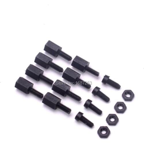Flight Controller M2 Nylon Black Screw Nut Thread Spacers Plastic Screws Mounting Hardware Fixing Screws for Mini Flytower F3 F4