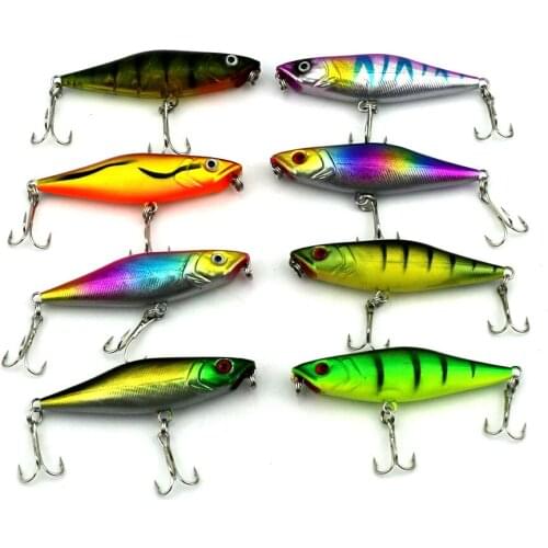 8Pcs Popper Fishing Lure Swimbait 7.5CM 7.5G Floating Pesca Crank Bait Isca Artificial Fishing Tackle Minnow Wobblers