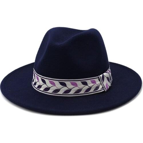 Unisex Outer Army Green Inner Red Wool Felt Jazz Fedora Hats with Thin Belt Buckle Men Women Wide Brim Panama Trilby Cap HF177