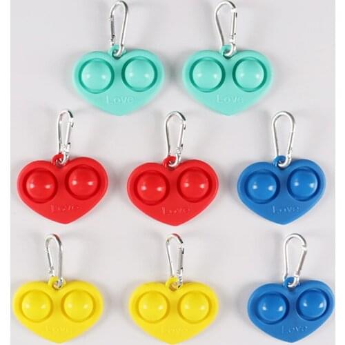 Pressure Reduction Fun Creative Gifts Mini Stress Reliever Puzzle Fidget Toy Finger Pressing Bubble Heart Shaped Toy