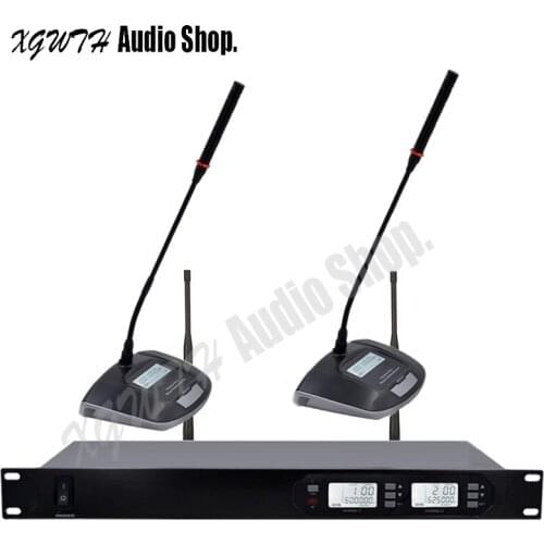 UHF Wireless Conference Microphone System Professional Gooseneck Table Top Mics Condenser Mic for DJ Church Speech