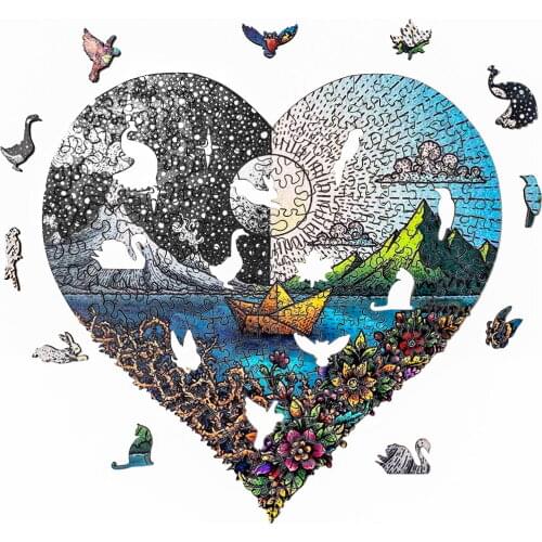 Unique Wooden Jigsaw Puzzle Animal Shape Garden Adult Puzzle For Kids Puzzles Games Educational Toy Wood DIY Crafts Gifts Jigsaw