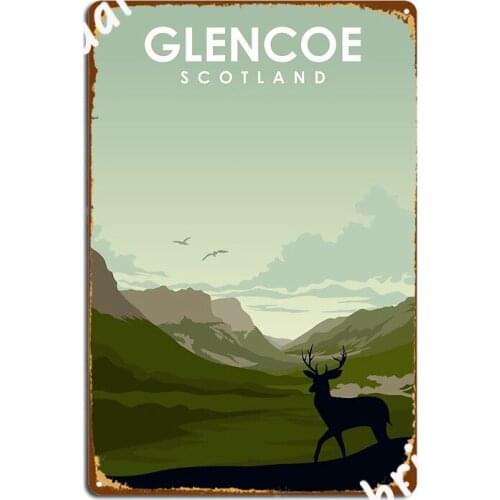 Glencoe Scotland Vintage Travel Poster Art Metal Plaque Poster Club Party Home Poster Personalized Tin Sign Poster
