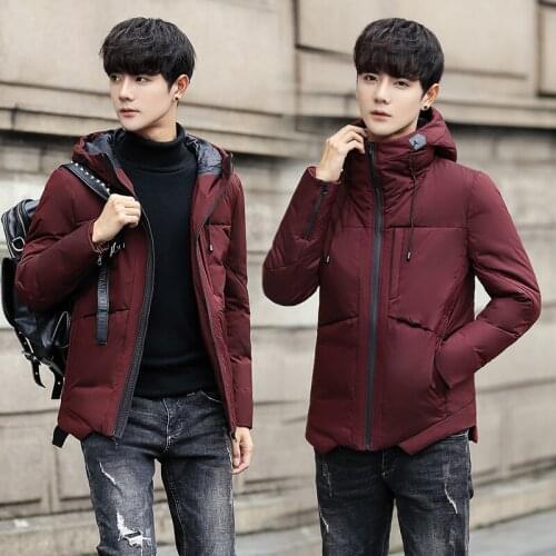 Winter Mens Jackets Short Duck Down Jacket Man Black Hooded Warm Casual Coat Parkas Outerwear Casaco Masculino KJ497