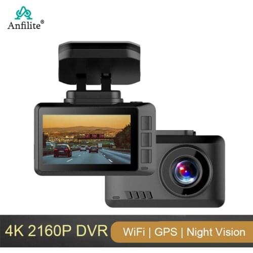 2.45 inch 4K WiFi GPS Track Gesture Photo Dash Cam 2160P Car DVR G-sensor Dual Lens Video Recorder monitor FHD 1080P Rear Camera