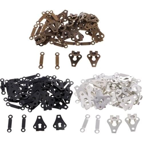 20 Sets Copper Sew-on Hook and Eye Closures Fastener for Trousers Dress Clothing Sewing Accessories