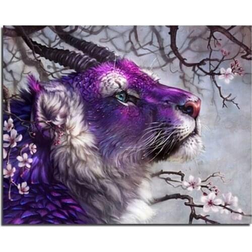 3D DIY Diamond Painting Purple Sheep Needlework DIY Diamond Embroidery Cross Stitch Sewing Knitting Needles