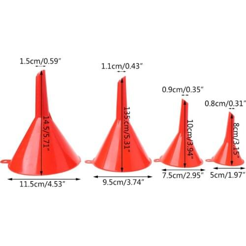 4Pcs Small Car Refueling Funnel Gasoline Engine Oil Additive Motorcycle Farm Machine Use Convenient Anti-leakage Filler