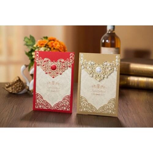 50pcs/set free envelop and free seal embossing invitation muti color available CZ071